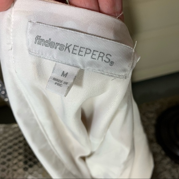 Finders Keepers One More Try Feminin Gold Studded Short Dress White Blush Sz M - Picture 12 of 14